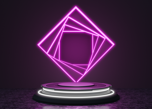 Pódio Futurista da Nave Alienígena  3D Icon