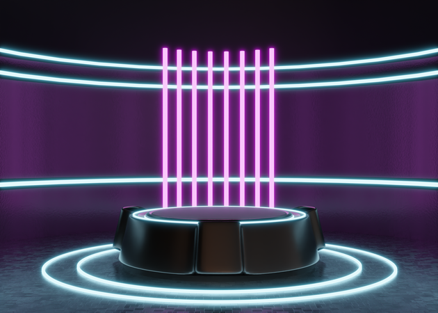 Pódio Futurista da Nave Alienígena  3D Icon