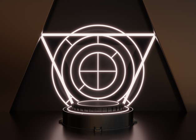 Pódio Futurista da Nave Alienígena  3D Icon