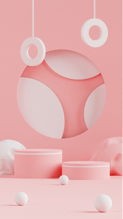 Fondo Pastel Rosa Podio Geométrico  3D Icon