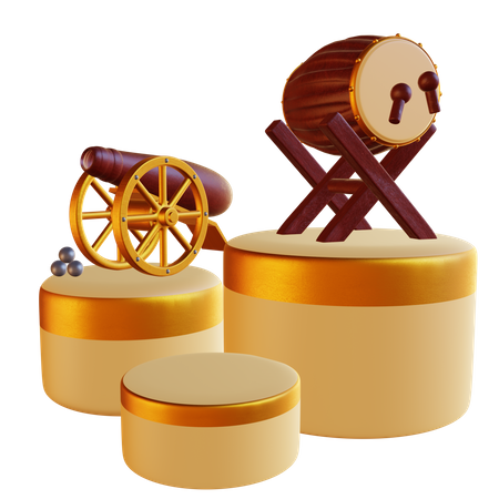 Podio islámico de tambores y cañones  3D Icon
