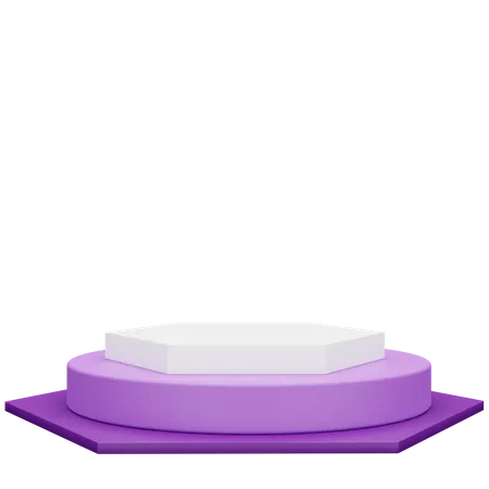 Podio moderno blanco morado  3D Illustration