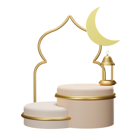 Pódio para o Ramadã  3D Illustration