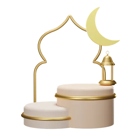 Pódio para o Ramadã  3D Illustration