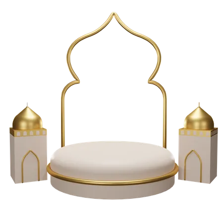 Pódio para o Ramadã  3D Illustration