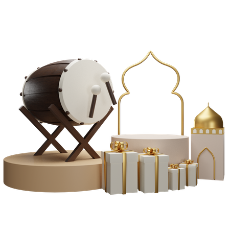 Pódio para o Ramadã  3D Illustration