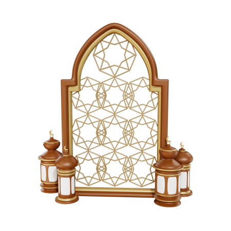 Pódio para o Ramadã  3D Illustration