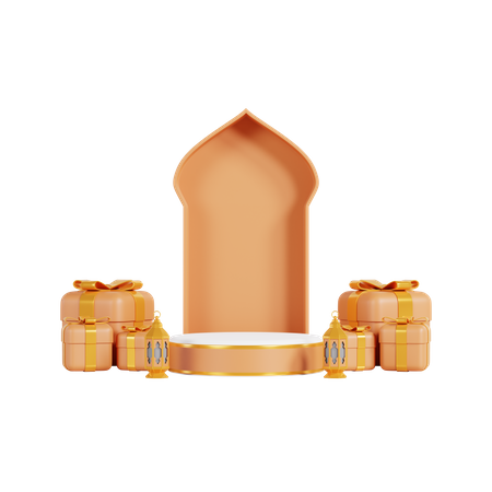 Pódio para o Ramadã  3D Illustration