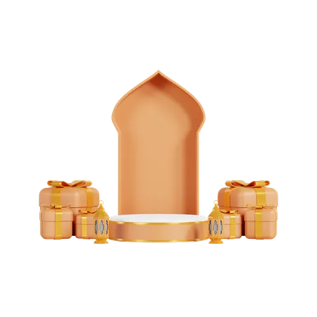 Pódio para o Ramadã  3D Illustration