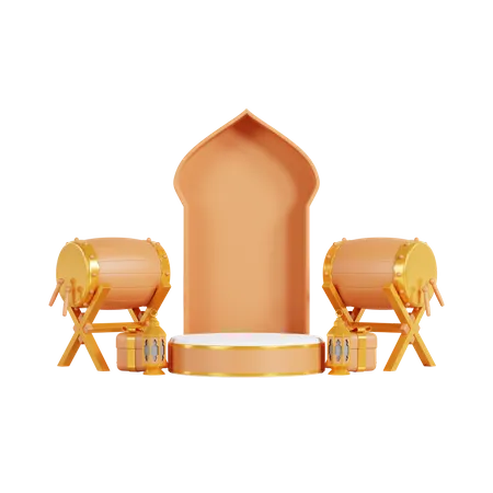 Pódio para o Ramadã  3D Illustration