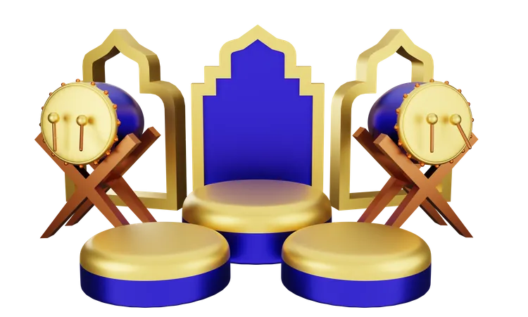 Pódio para o Ramadã  3D Illustration