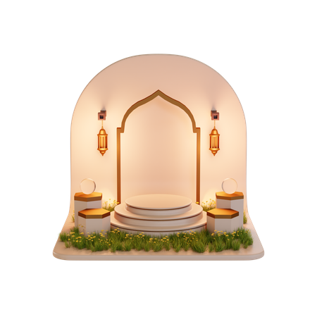 Podio para ramadán  3D Illustration