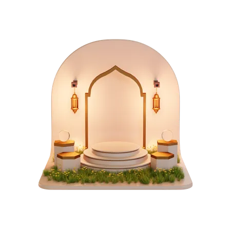 Podio para ramadán  3D Illustration