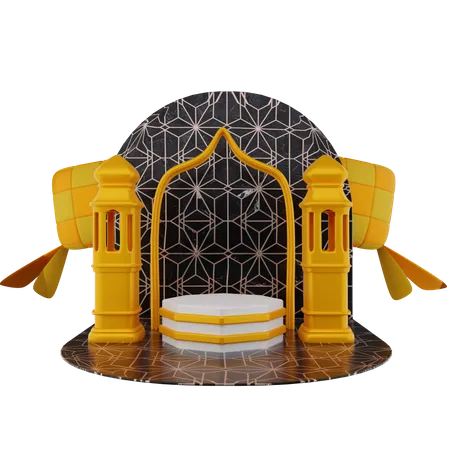 Podio para ramadán  3D Illustration