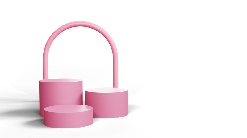 Podio publicitario rosa  3D Icon