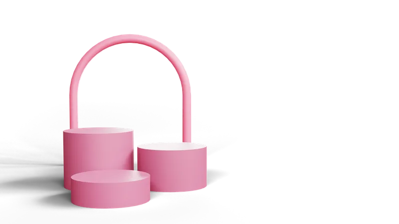 Pódio Publicitário Rosa  3D Icon