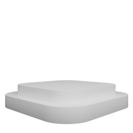 Pódio Quadrado Branco  3D Illustration