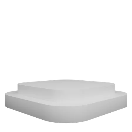 Pódio Quadrado Branco  3D Illustration