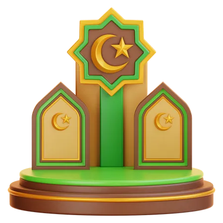 Pódio islâmico do Ramadã  3D Illustration