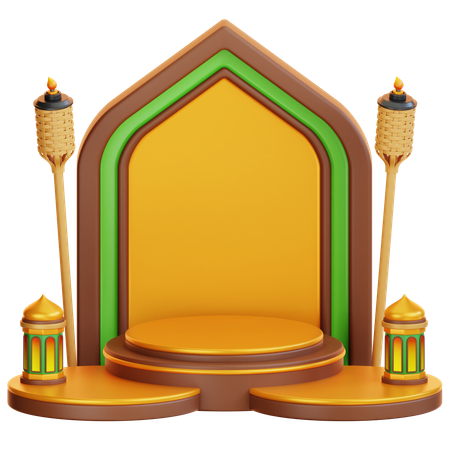 Pódio islâmico do Ramadã  3D Illustration