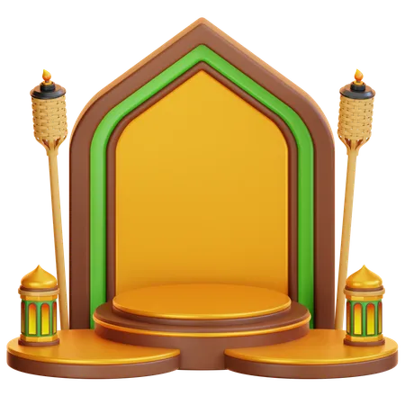 Pódio islâmico do Ramadã  3D Illustration