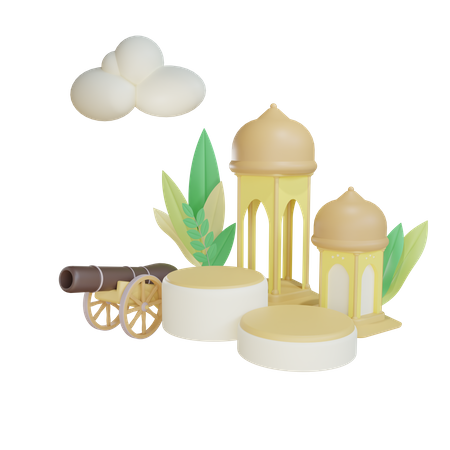 Pódio Ramadã  3D Illustration