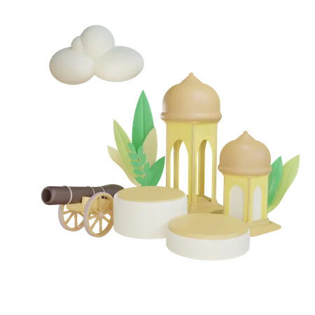 Pódio Ramadã  3D Illustration