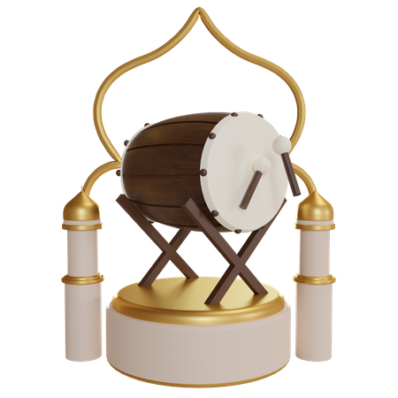 Pódio de tambor islâmico  3D Illustration