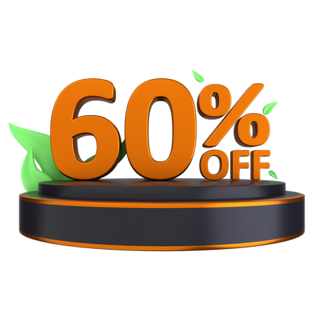 Podium 60 Percent  3D Icon