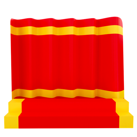 Podium And Curtain For Chinese new year Festival  3D Icon