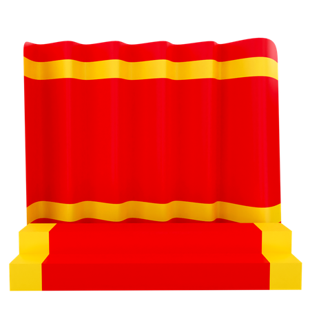 Podium And Curtain For Chinese new year Festival  3D Illustration