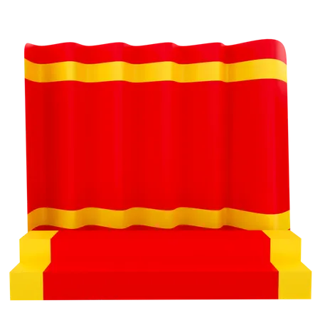 Podium And Curtain For Chinese new year Festival 3D Illustration