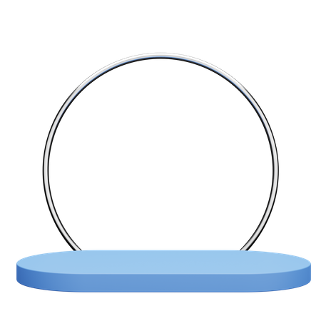 Podium bleu avec anneau  3D Icon