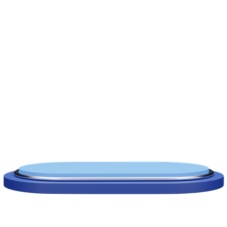 Podium bleu avec anneau en métal  3D Icon