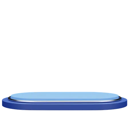 Podium bleu avec anneau en métal  3D Icon