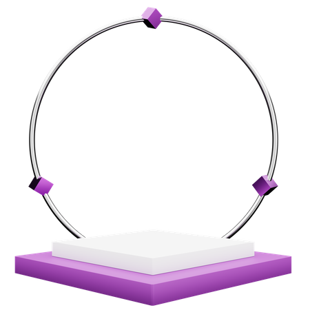 Podium carré violet  3D Illustration