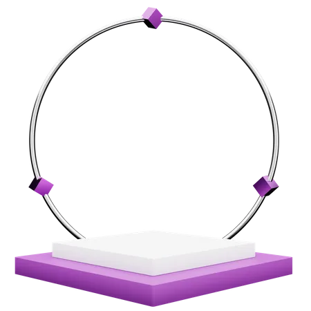 Podium carré violet  3D Illustration