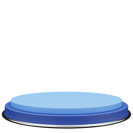 Podium Cercle Bleu avec Anneau Métallique  3D Icon