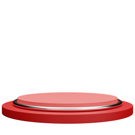 Podium cercle rouge  3D Illustration