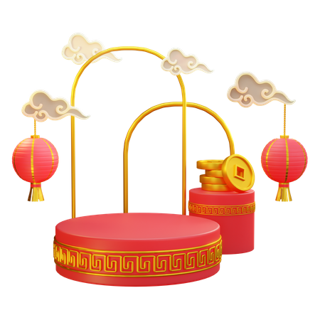 Podium chinois  3D Illustration