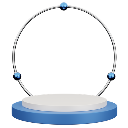Podium circle blue 3D Illustration