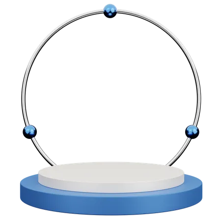 Podium circle blue  3D Illustration