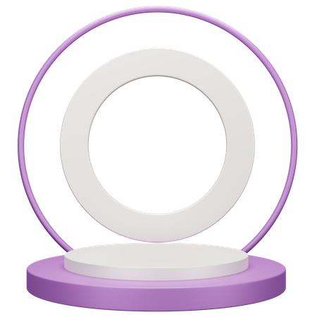 Podium circle purple 3D Illustration