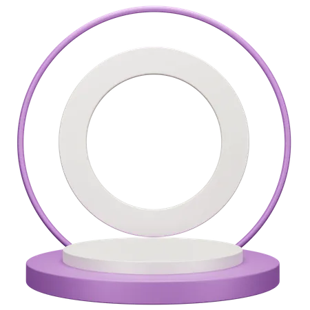 Podium circle purple  3D Illustration