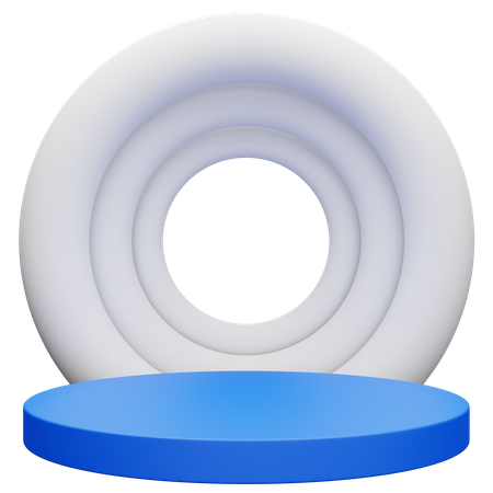 Podium de beignet bleu blanc  3D Icon
