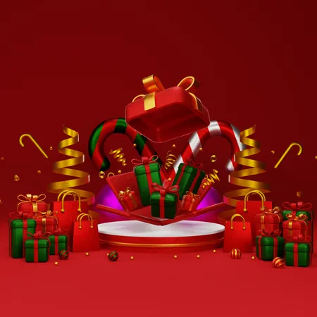 Podium de Noël  3D Illustration