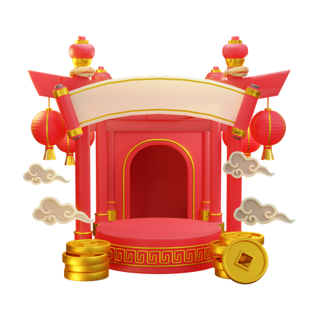 Podium des performances chinoises  3D Illustration