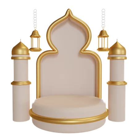 Podium des Ramadan  3D Illustration