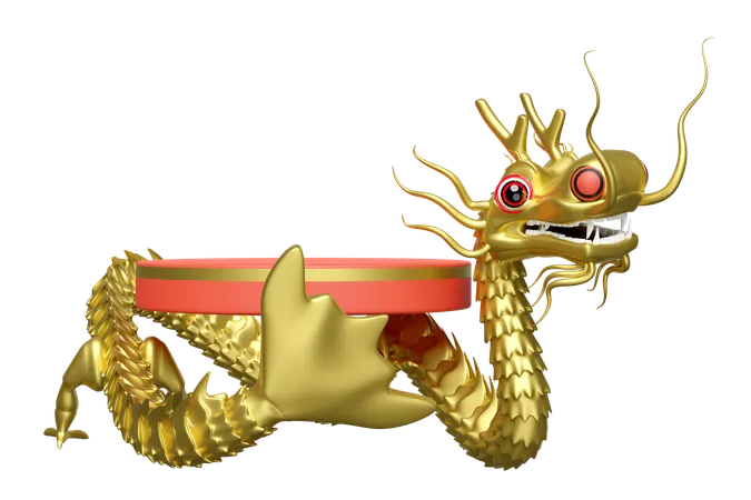 Podium du dragon chinois  3D Icon