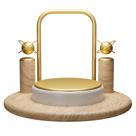 Podium en bois  3D Illustration